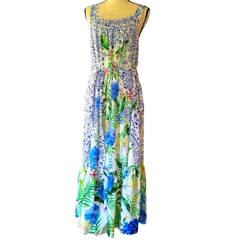 Anthropologie Maeve Bouquet Flounced Maxi Dress Size (M)